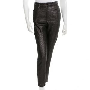 Isabel Marant Black Metallic Shimmer Slim Fit Trousers, Size 38 / US 6